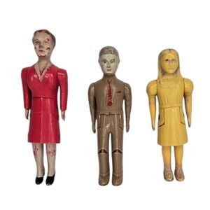 Renwal Dollhouse 3 Figures Vintage 1940s 1950s No 41 42 43 USA Hard Plastic